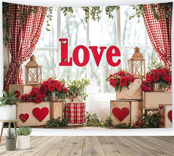 Valentine Backdrop Love Decor Vibrant Roses Backdrop BRP11-417