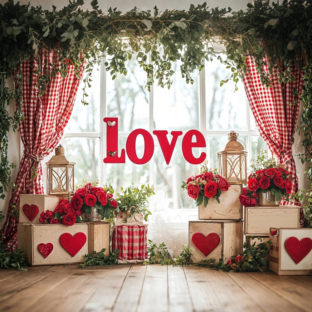 Valentine Backdrop Love Decor Vibrant Roses Backdrop BRP11-417