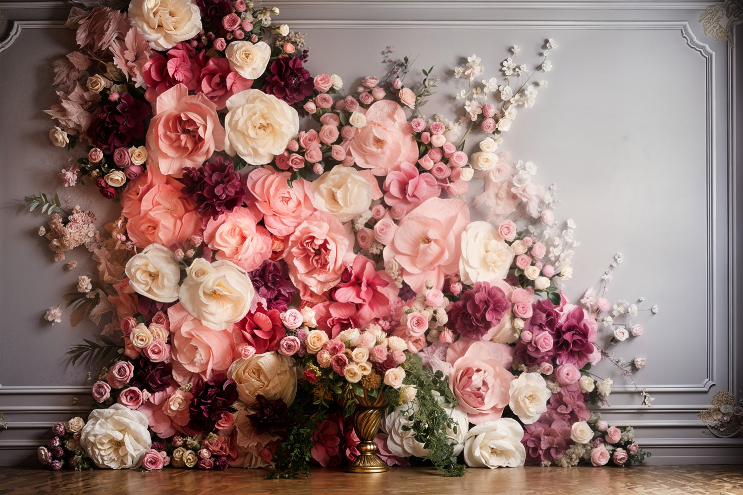 Valentine's Day Backdrop Vintage Pink Floral Wall Backdrop BRP11-441