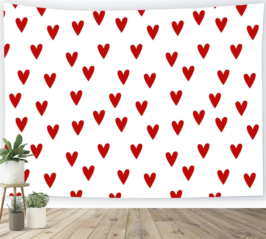 Valentines Day Photography Backdrops Classic Red Hearts Backdrop BRP11-449