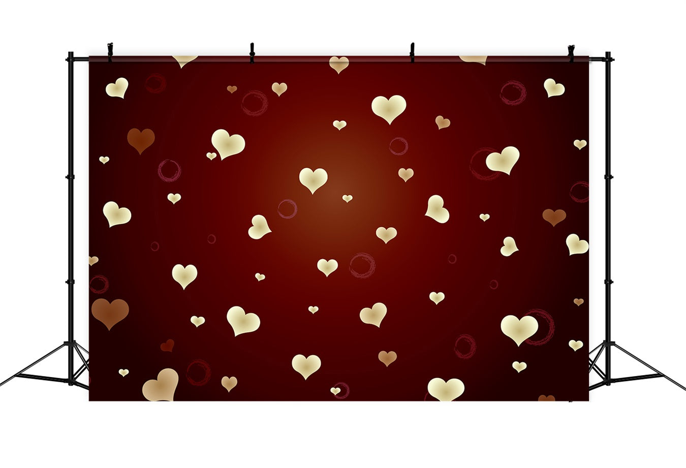 Valentine Backdrops Photography Golden Hearts Red Backdrop BRP11-450