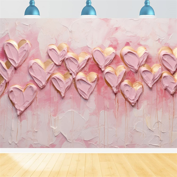 Valentines Photo Backdrop Ideas Hearts Dripping Texture Backdrop BRP11-455