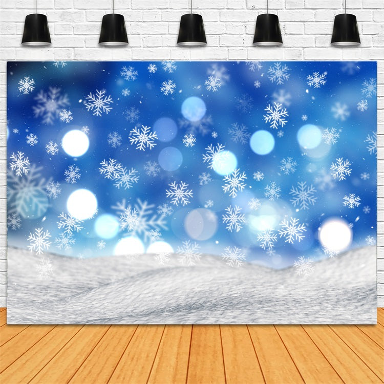 Winter Scene Backdrops Snowy Floating Snowflakes Backdrop BRP11-456