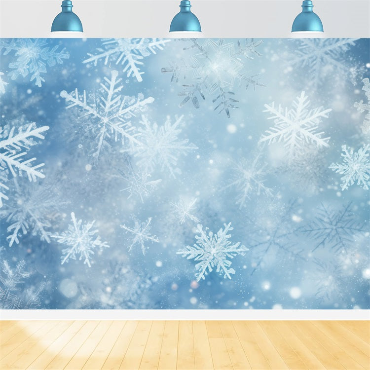 Winter Photo Backdrop Magical Snowflakes Falling Backdrop BRP11-459