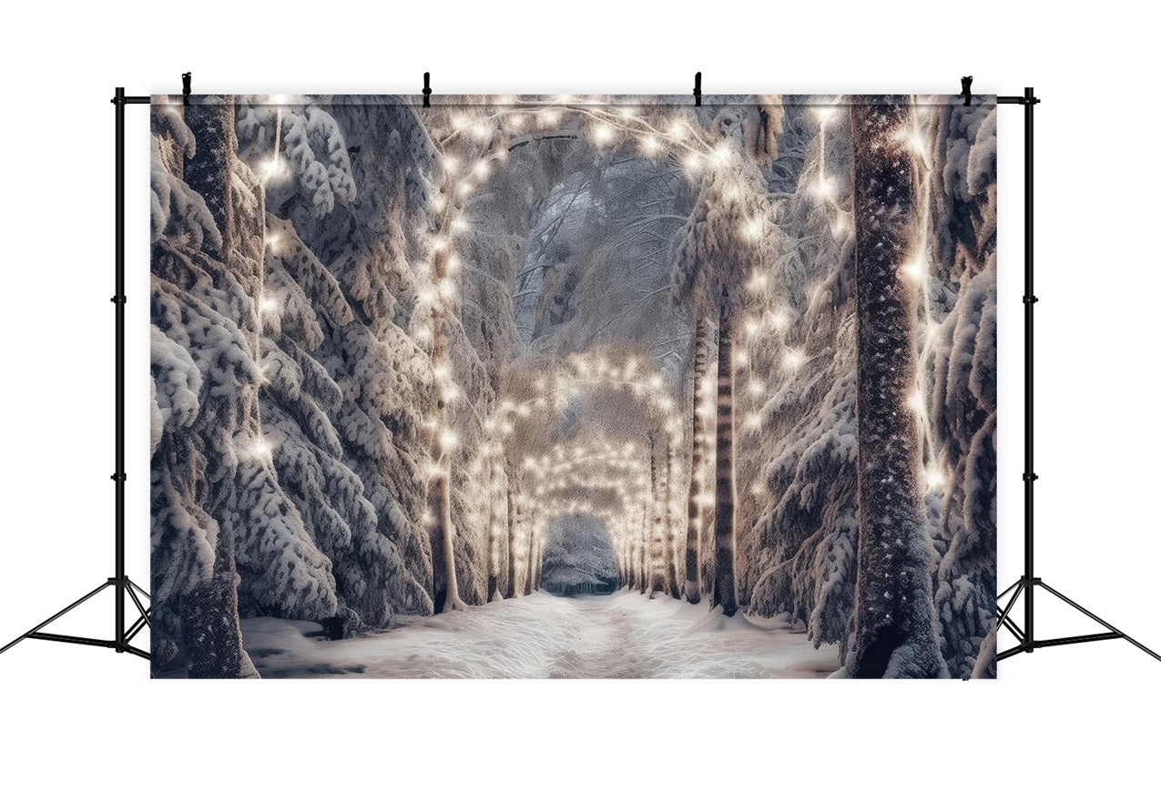 Winter Wonderland Backdrop Pathway Lights Snow Backdrop BRP11-469