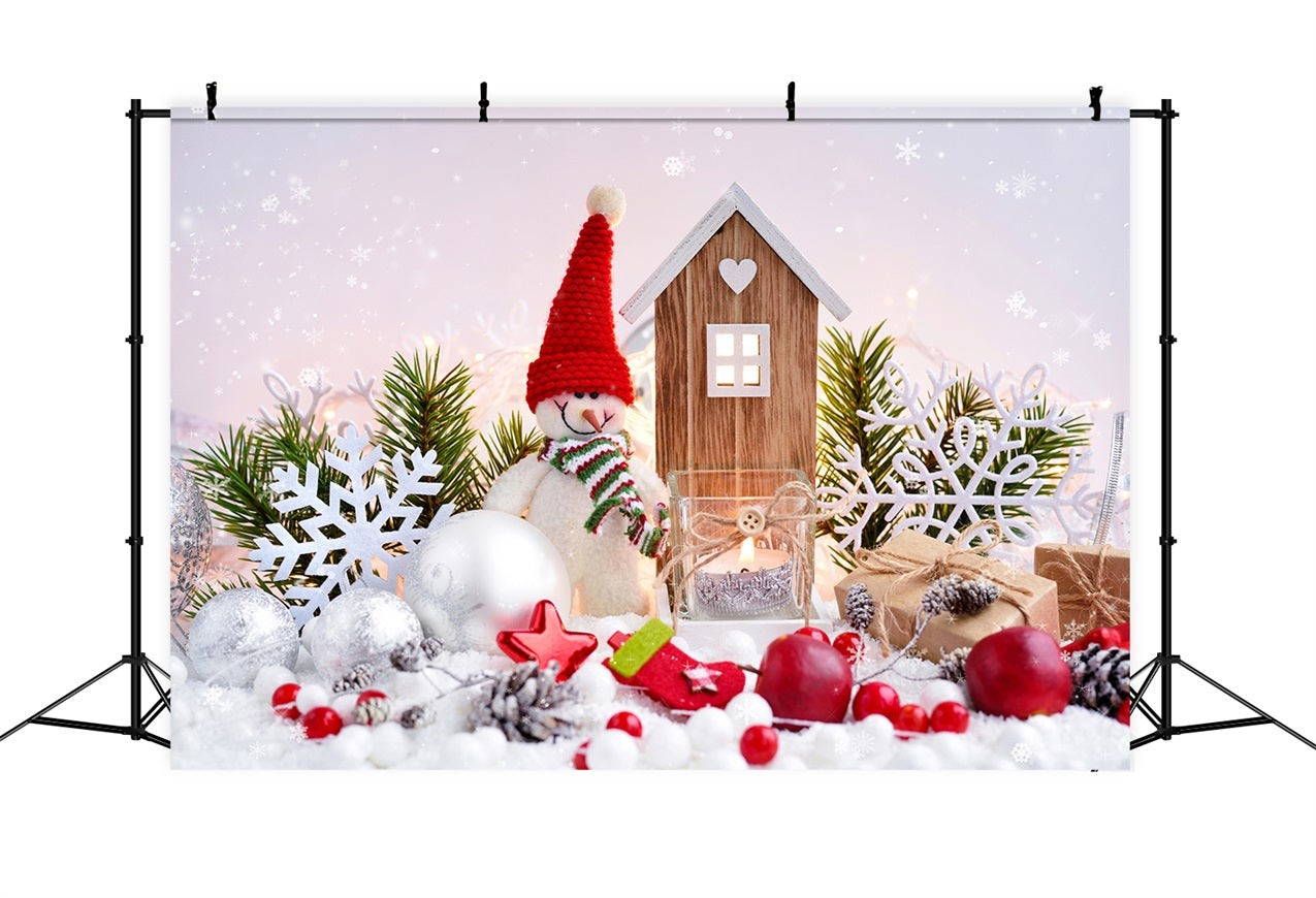 Winter Scene Backdrops Snowman Christmas Decorations Gifts Backdrop BRP11-470