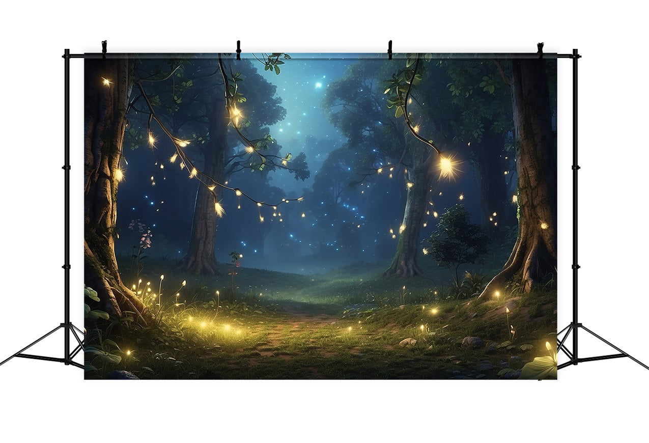 Spring Photography Backdrops Forest Fairy Lights Backdrop BRP11-506