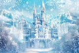 Winter Backdrop Ice Castle Sparkling Snowflakes Backdrop BRP11-50