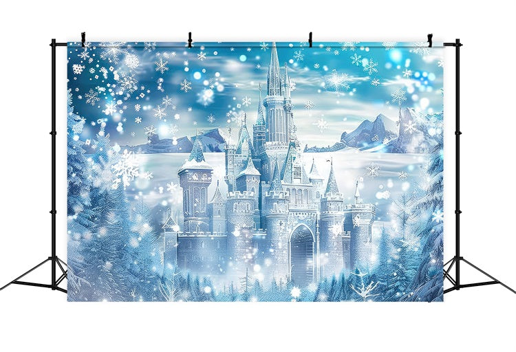 Winter Wonderland Backdrop Frosty Castle Nestled Backdrop BRP11-51