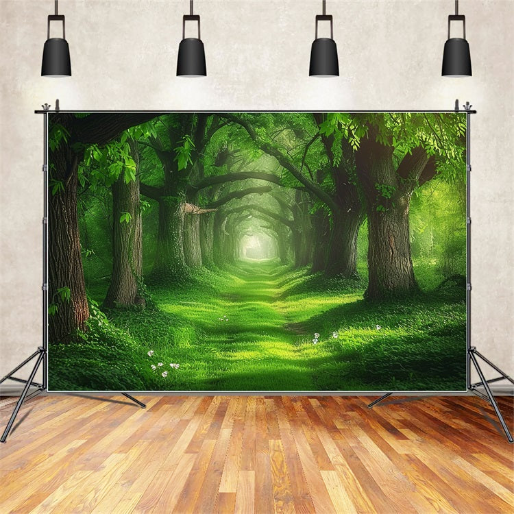 Spring Picture Backdrops Tree Tunnel Forest Trail Backdrop BRP11-515