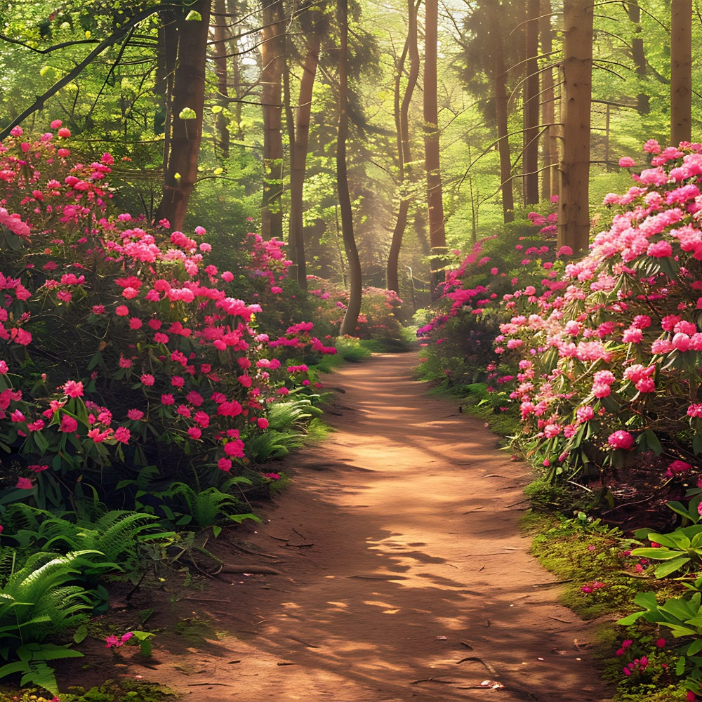 Spring Backdrops Ideas Pink Rhododendron Forest Trail Backdrop BRP11-516