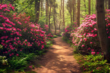 Spring Backdrops Ideas Pink Rhododendron Forest Trail Backdrop BRP11-516