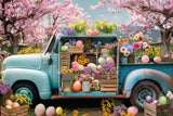 Easter Spring Backdrops Flowers Eggs Truck Backdrop BRP11-519