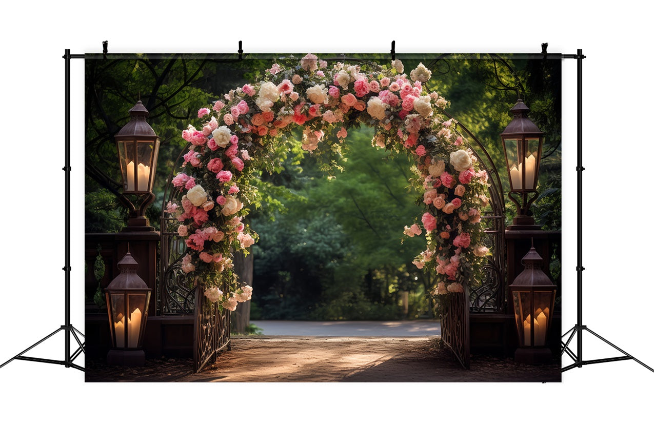 Spring Backdrop Photography Rose Garden Arch Backdrop BRP11-521