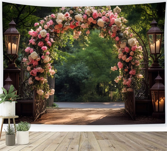 Spring Backdrop Photography Rose Garden Arch Backdrop BRP11-521