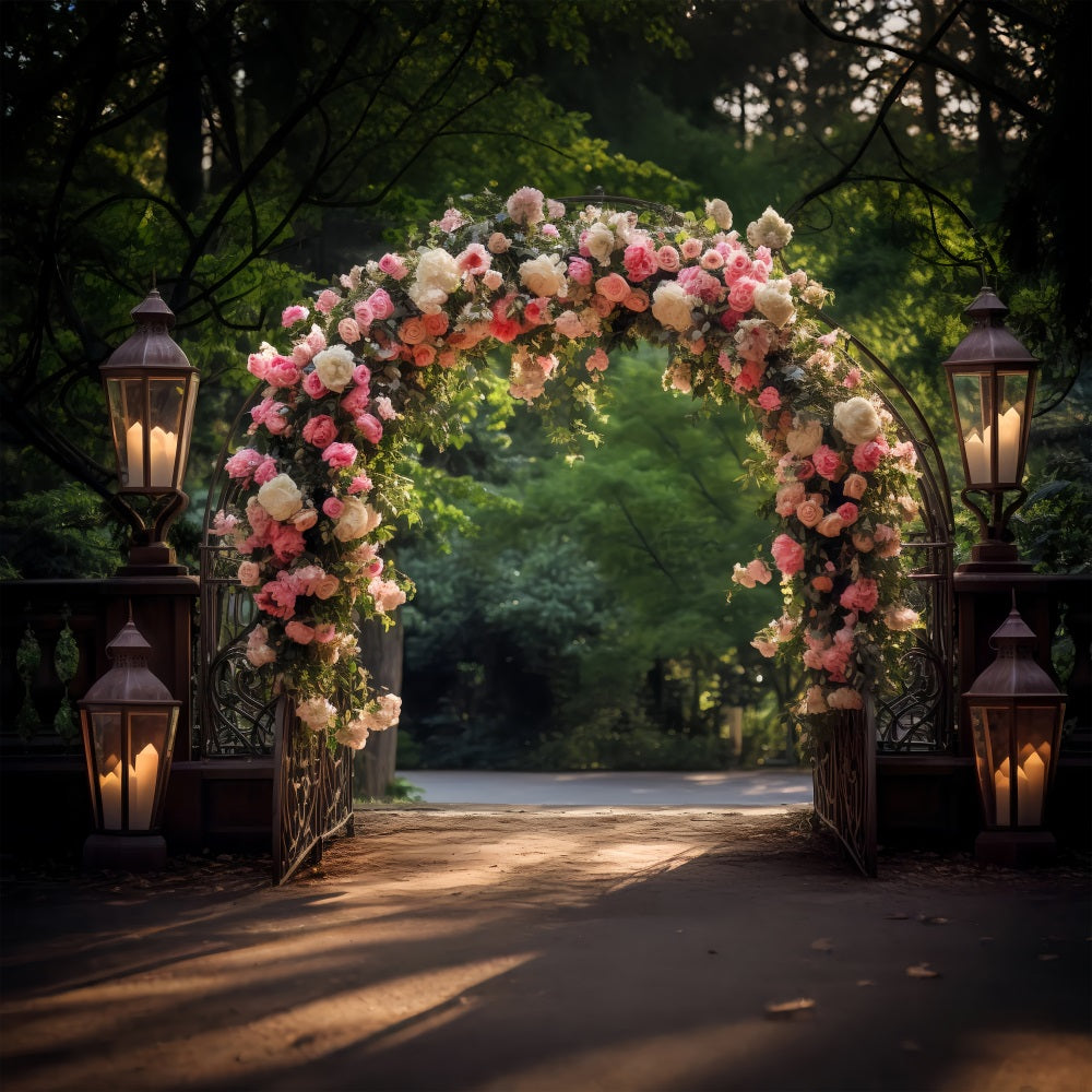 Spring Backdrop Photography Rose Garden Arch Backdrop BRP11-521