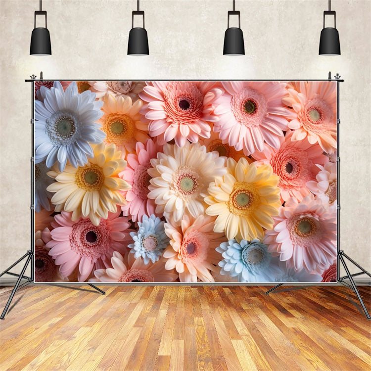 Spring Photo Backdrops Multi-Color Daisy Floral Backdrop BRP11-523