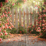 Backdrop Spring Garden Roses Fence Backdrop BRP11-526