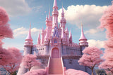 Spring Photo Backdrops Pink Castle Fantasy Backdrop BRP11-539