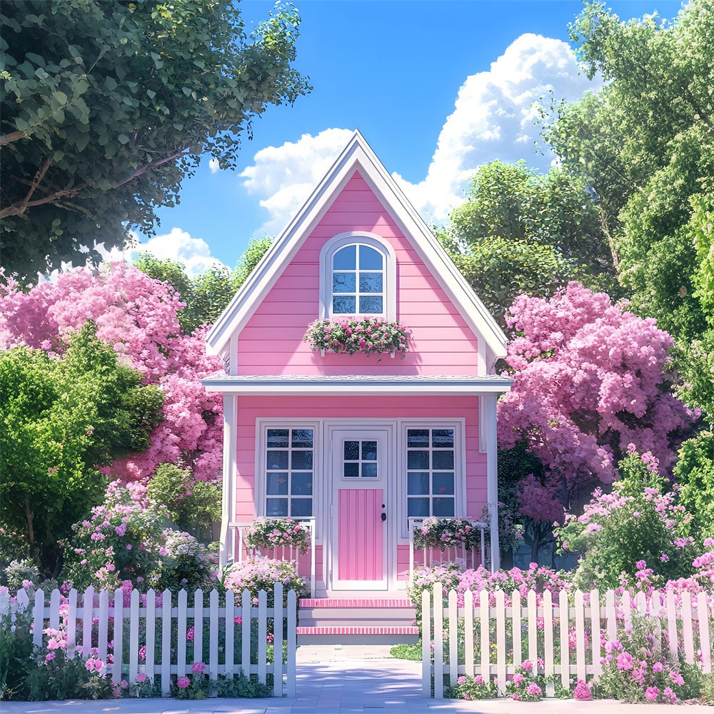 Spring Flowers Backdrop Adorable Pink Cottage Backdrop BRP11-540