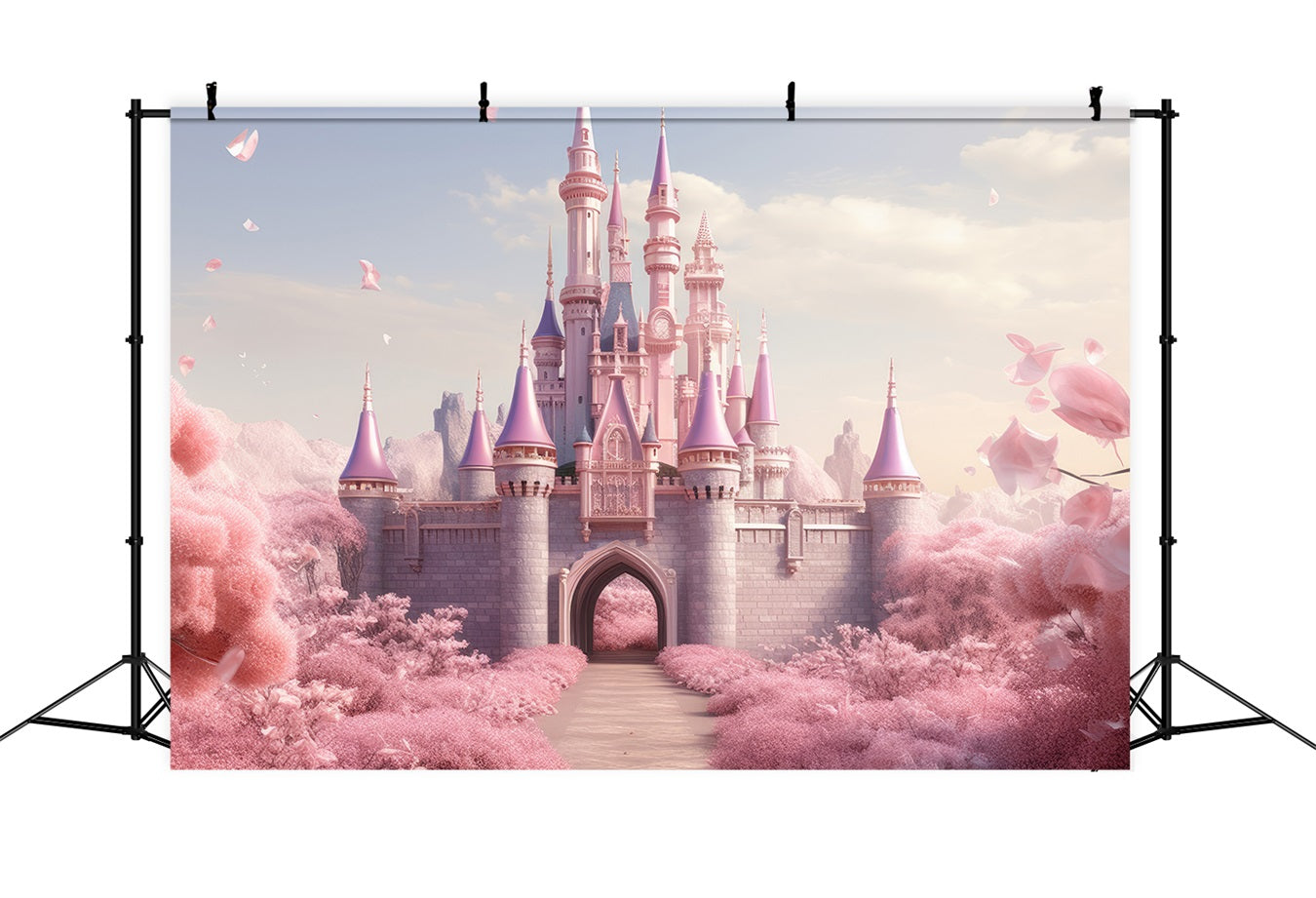 Spring Floral Backdrop Pink Castle Entrance Backdrop BRP11-541