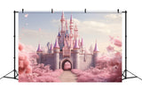 Spring Floral Backdrop Pink Castle Entrance Backdrop BRP11-541