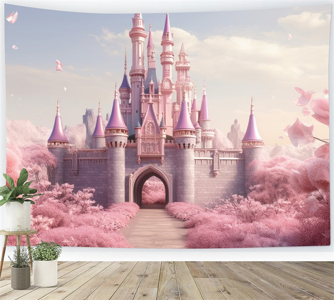 Spring Floral Backdrop Pink Castle Entrance Backdrop BRP11-541