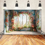 Backdrops Spring Flower-Draped Windows Romantic Backdrop BRP11-546