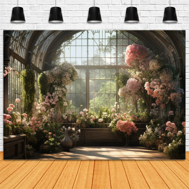 Spring Photoshoot Backdrop Glass Conservatory Floral Window Backdrop BRP11-548