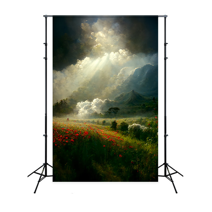 Vintage Backdrops Majestic Landscape Heavenly Light Beam Backdrop BRP11-564