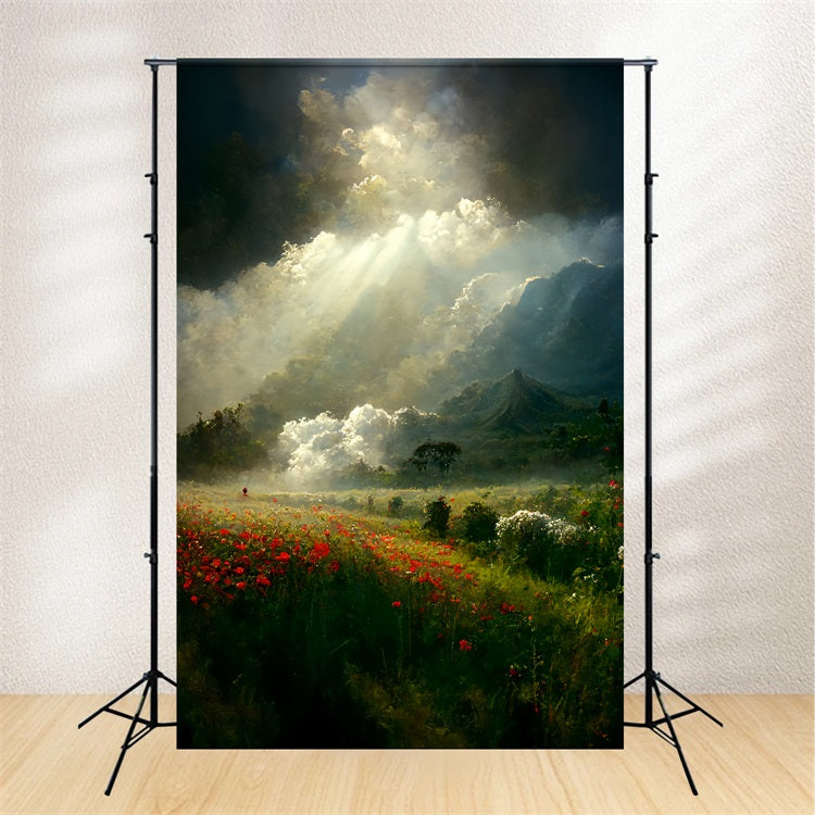 Vintage Backdrops Majestic Landscape Heavenly Light Beam Backdrop BRP11-564