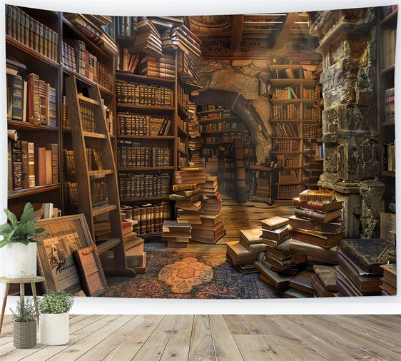 Backdrop Vintage Library Antique Book Collection Backdrop BRP11-569