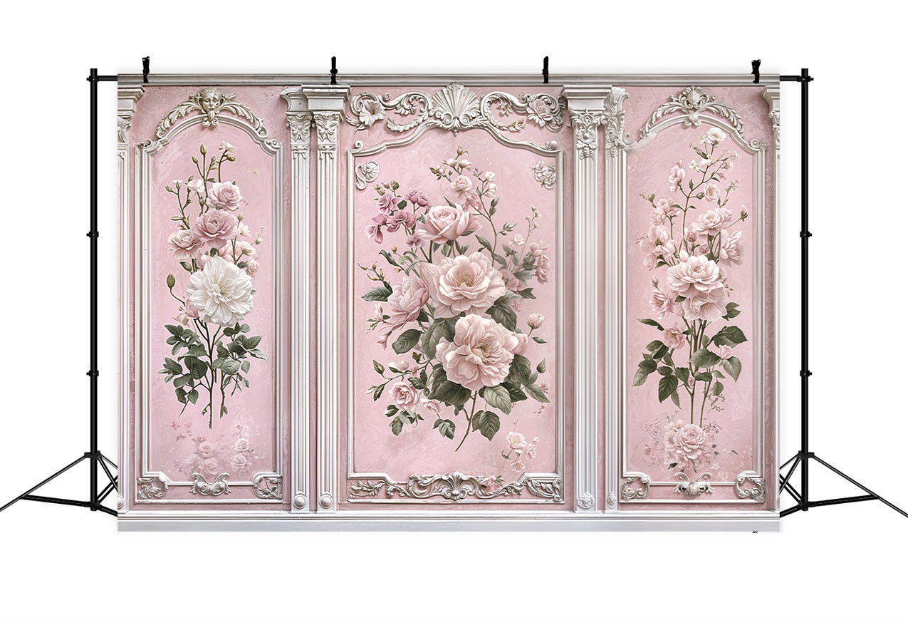 Backdrops Vintage Pink Retro Wall Murals Backdrop BRP11-580