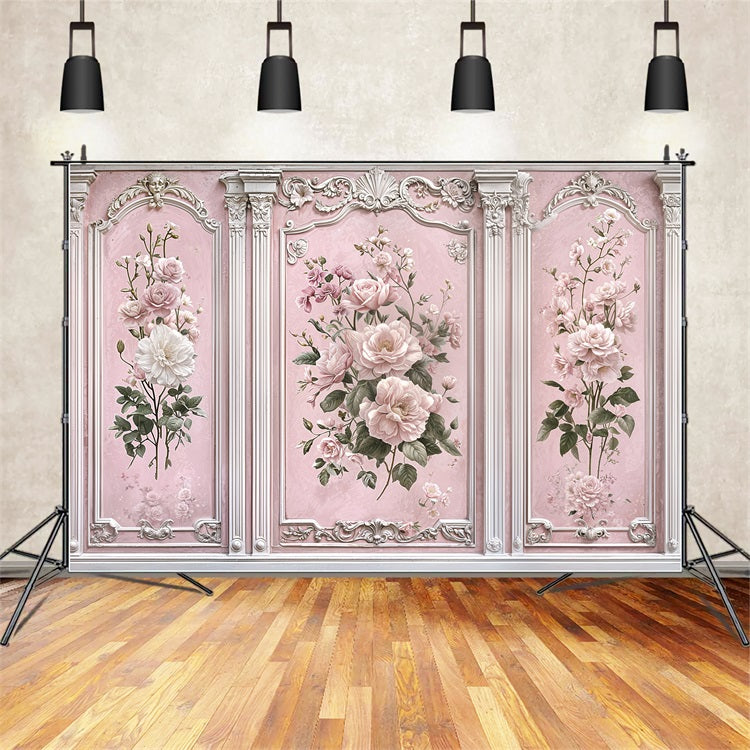 Backdrops Vintage Pink Retro Wall Murals Backdrop BRP11-580