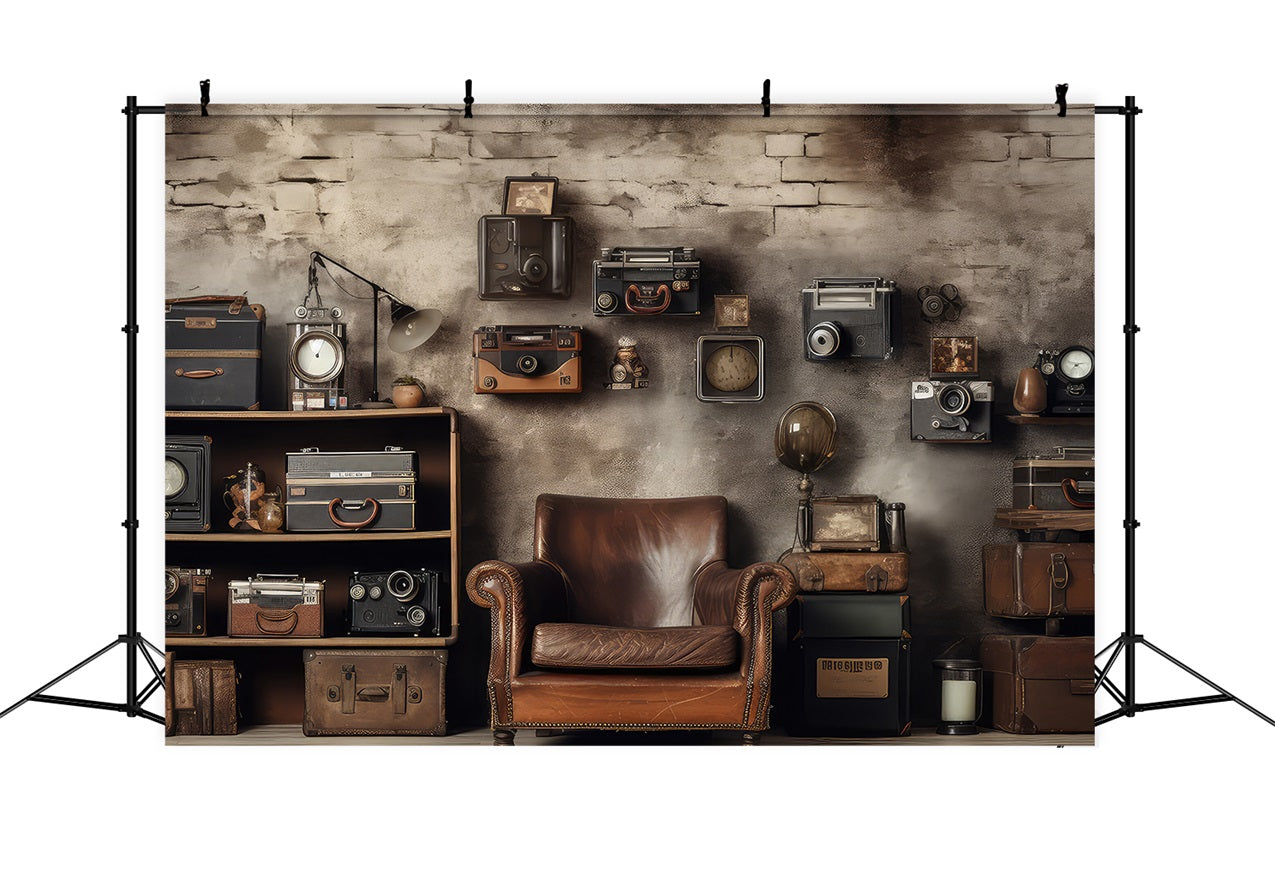 Vintage Backdrop Ideas Collector Decor Antique Cameras Backdrop BRP11-595