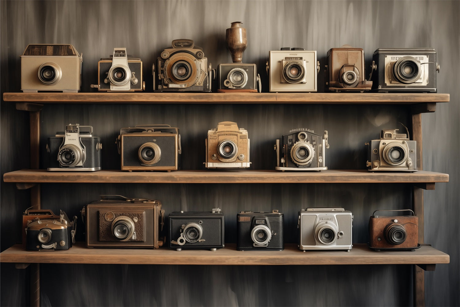 Photography Backdrops Vintage Antique Shelf Camera Decor Backdrop BRP11-596