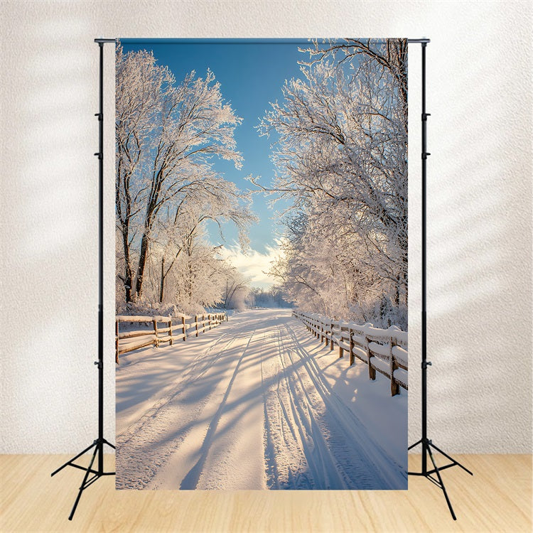 Winter Photo Backdrop Enchanted Landscape Snowy Path Backdrop BRP11-67