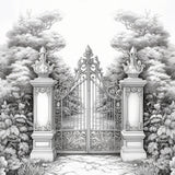 Winter Photo Backdrop Ironwork Entrance Tranquil Gardens Backdrop BRP11-74