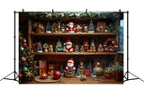 Christmas Photo Backdrop Joy Santa's Workshop Gift Box Backdrop BRP11-75