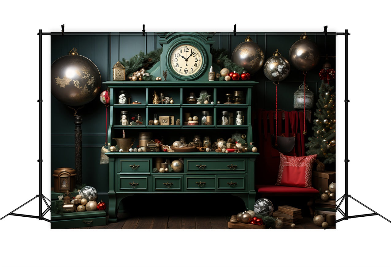 Christmas Backdrop Santa's Workshop Magical Ornament Shelf Backdrop BRP11-82