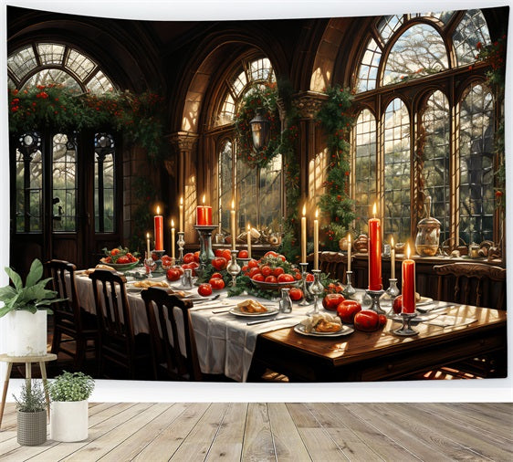 Backdrop Christmas Santa's Workshop Elegant Holiday Feast Backdrop BRP11-84