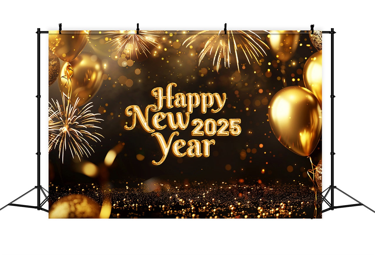 New Years Backdrop 2025 Golden Celebration Balloon Backdrop BRP12-101