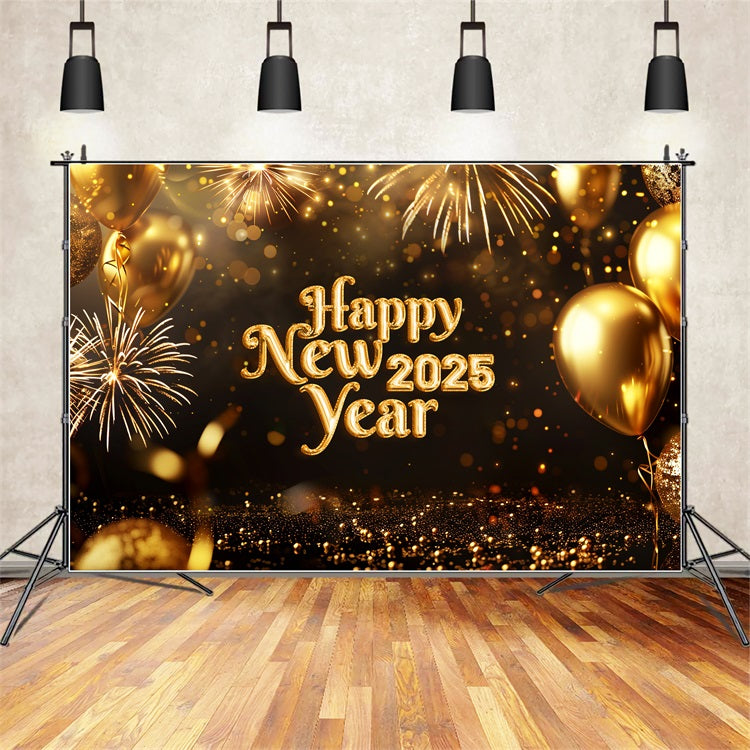 New Years Backdrop 2025 Golden Celebration Balloon Backdrop BRP12-101