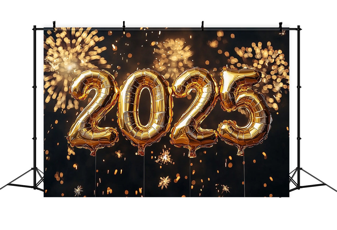 New Year Backdrop 2025 Golden Balloon Decor Backdrop BRP12-107