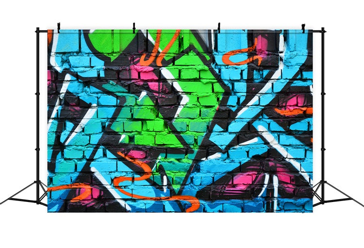 Graffiti Backdrop Photography Vivid Brick Wall Decor Backdrop BRP12-111