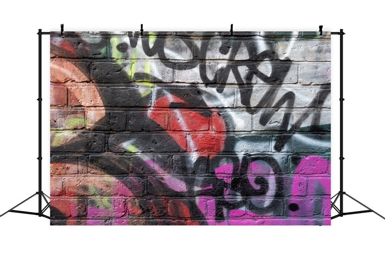 Graffiti Photo Backdrop Vivid Street Art Mural Backdrop BRP12-113