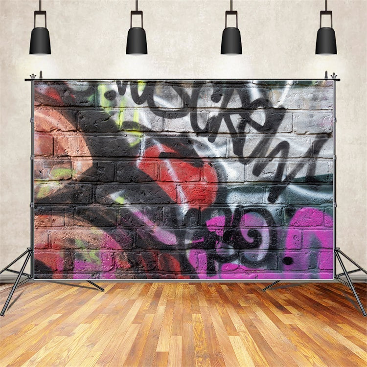 Graffiti Photo Backdrop Vivid Street Art Mural Backdrop BRP12-113