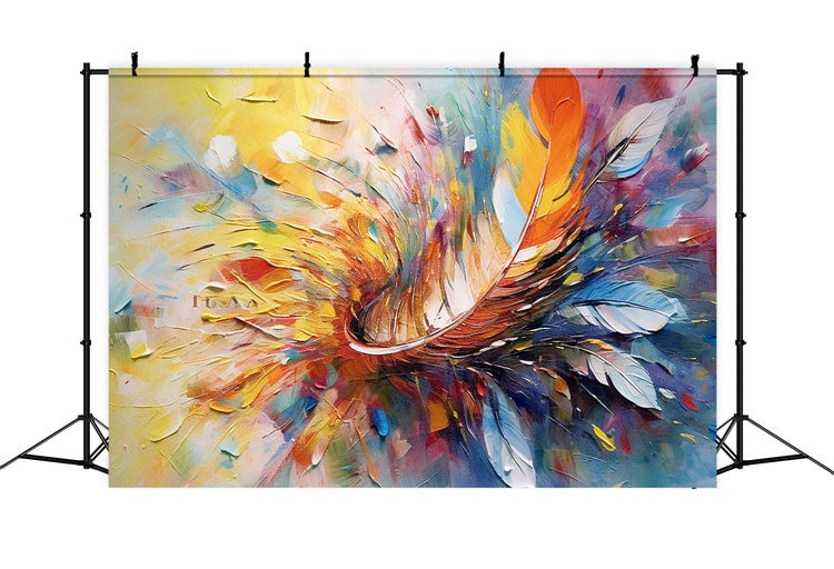 Graffiti Backdrop Energetic Abstract Feather Design Backdrop BRP12-116