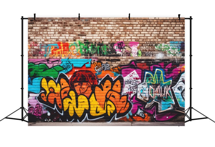 Graffiti Brick Wall Backdrop Brilliant Art Backdrop BRP12-117