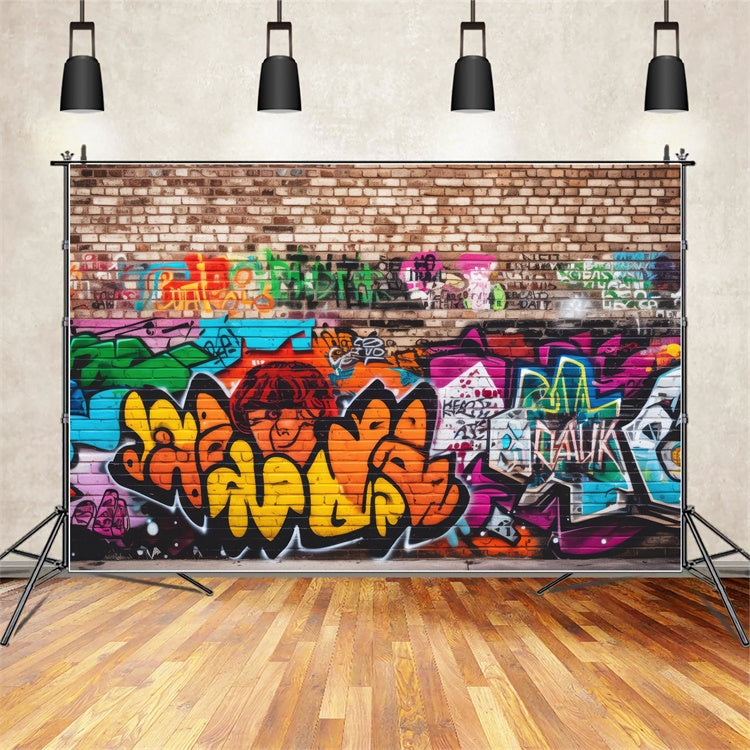 Graffiti Brick Wall Backdrop Brilliant Art Backdrop BRP12-117